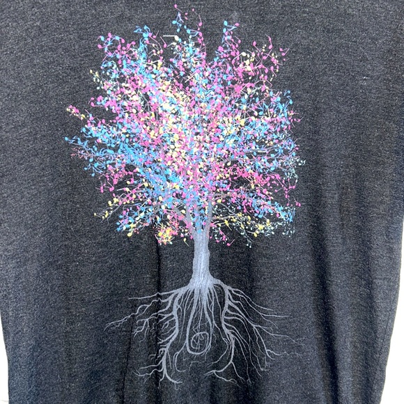 Next Level Colorful Tree Graphic Dark Gray Tee Shirt - Picture 3 of 5